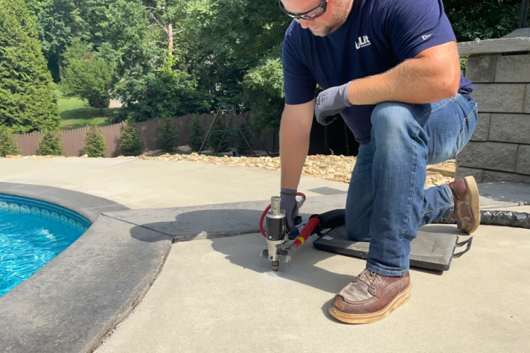 concreteliftingpooldeck 2 lifting concrete around a pool in hickory, nc