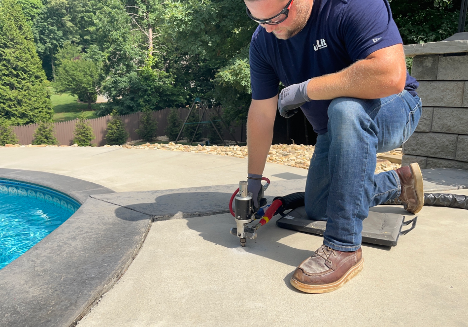lifting concrete around a pool in hickory, nc