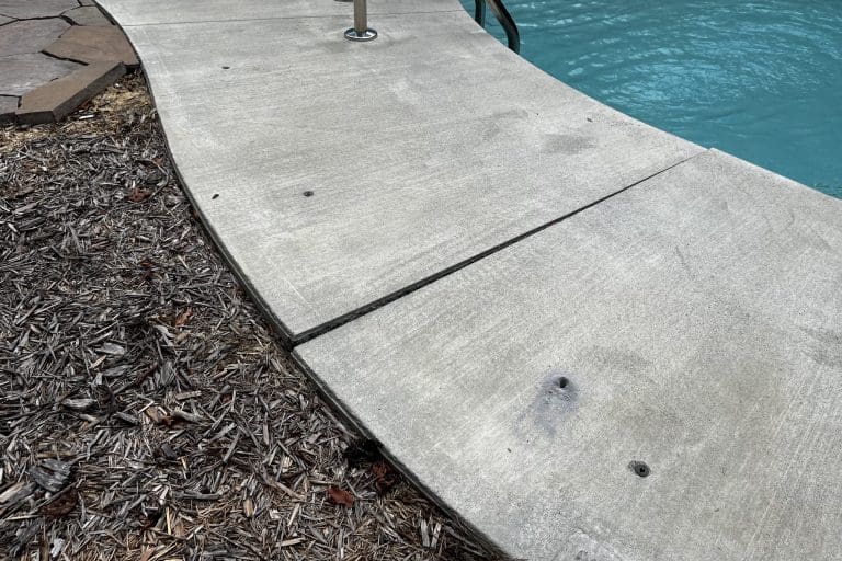 pool settling pool deck leveling with foam injection in York, SC